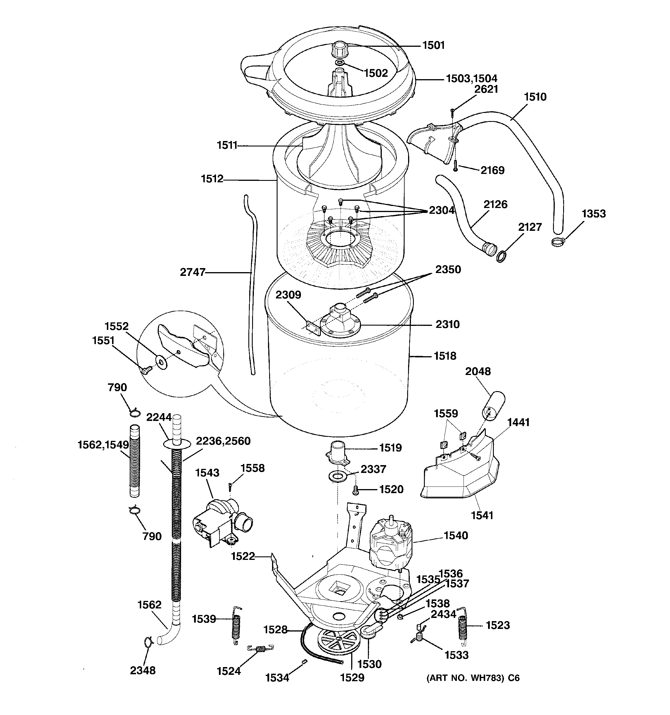 Washer motor & tub