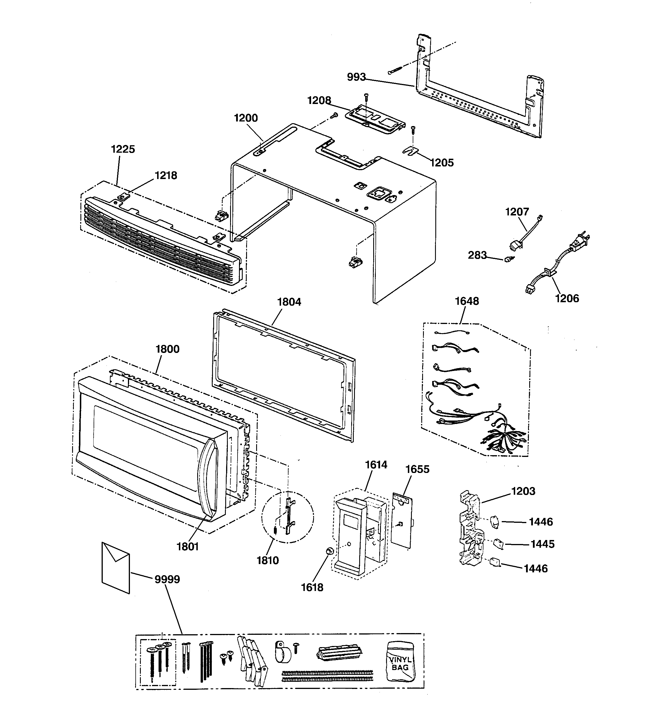 CONTROL PANEL, DOOR, GRILL & CASE