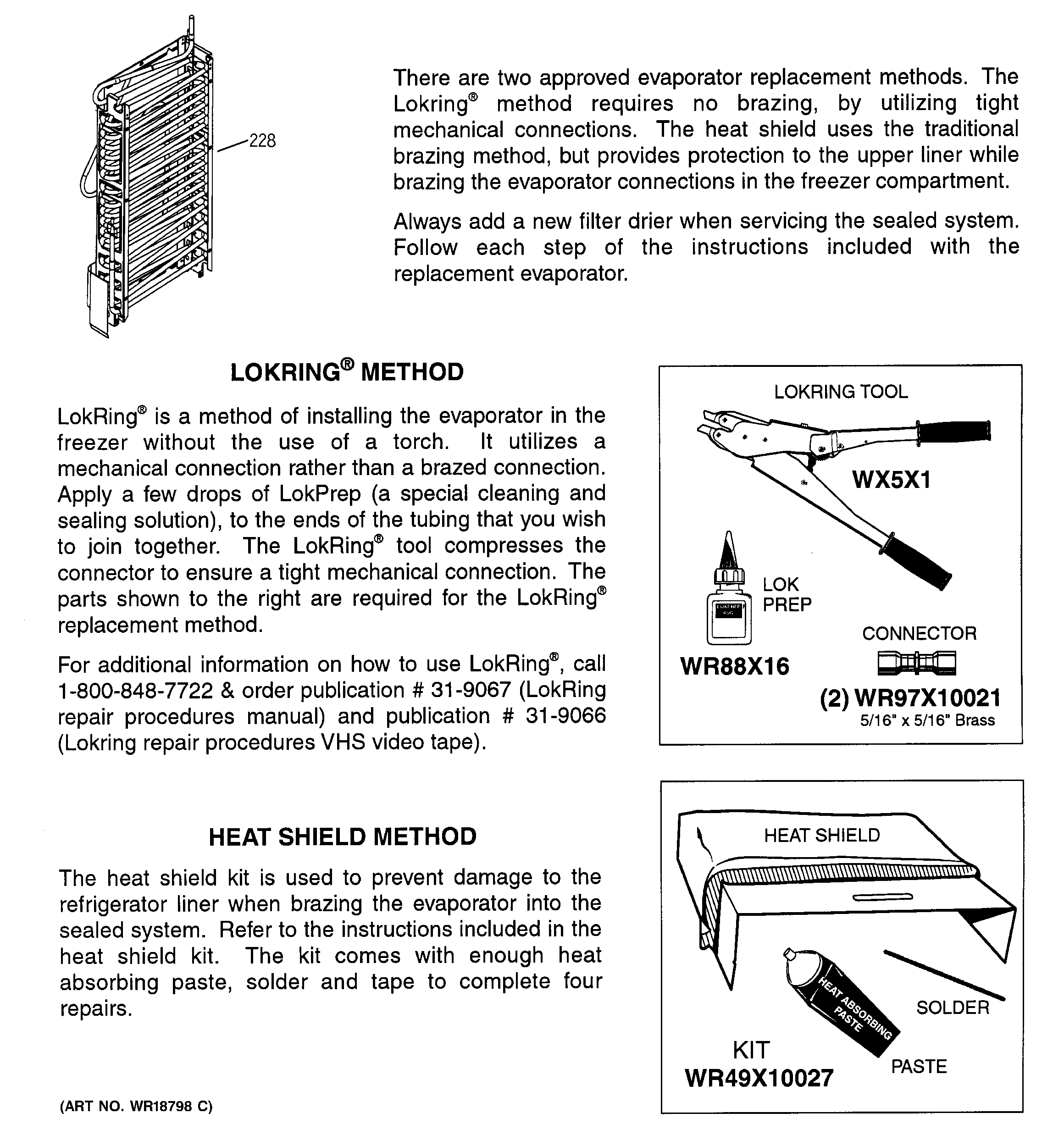 Evaporator instructions