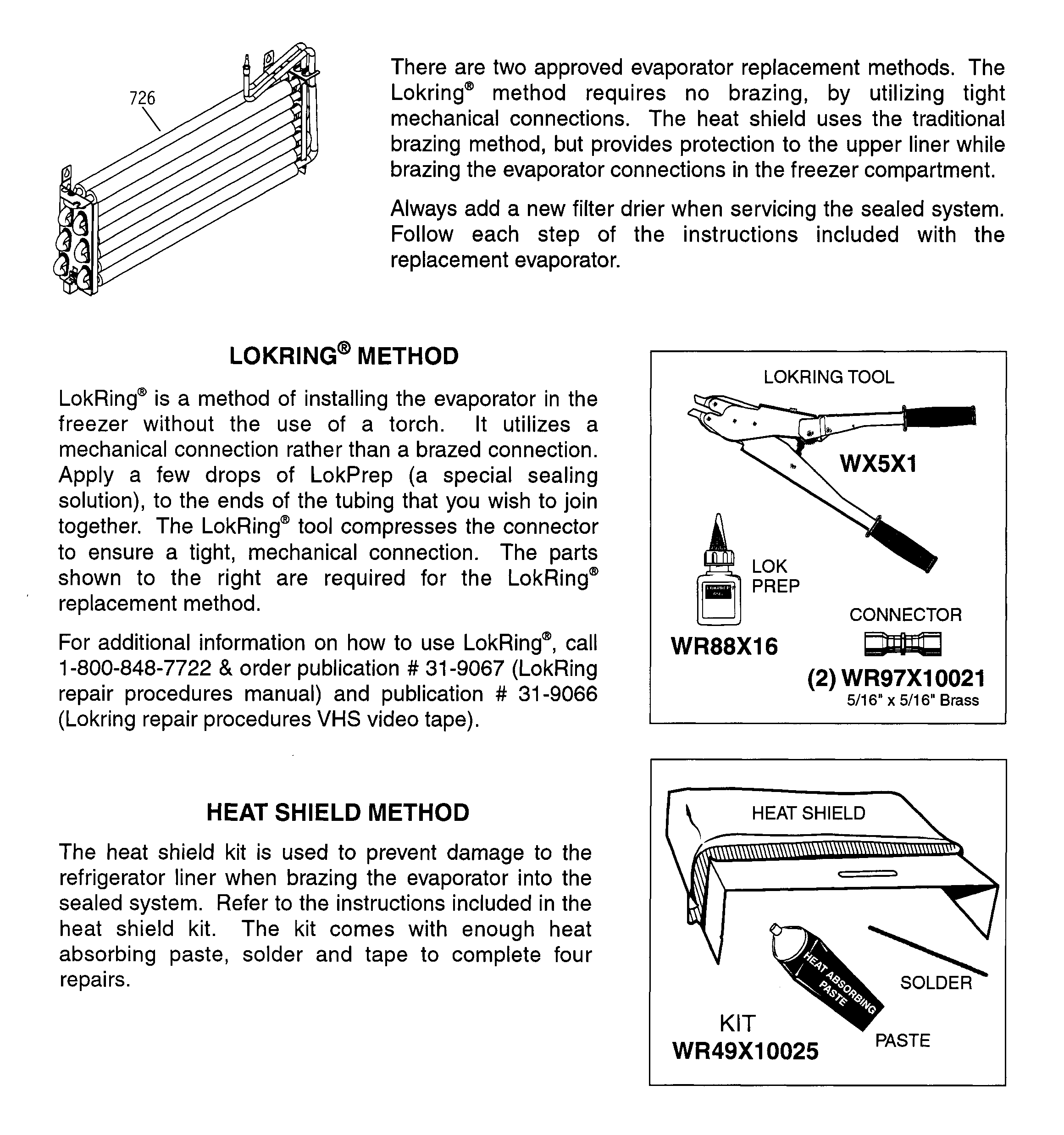 Evaporator instructions