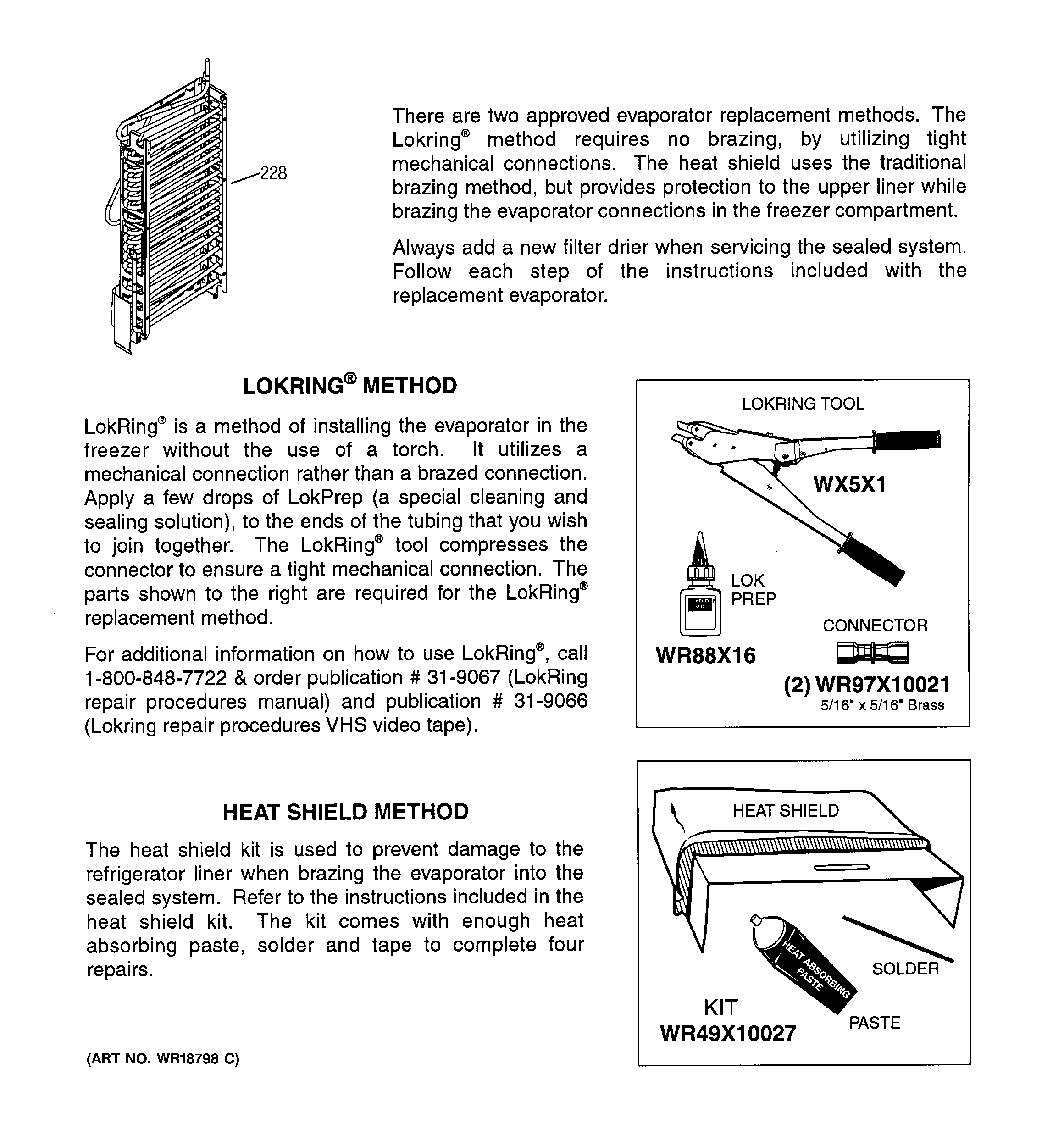 Evaporator instructions