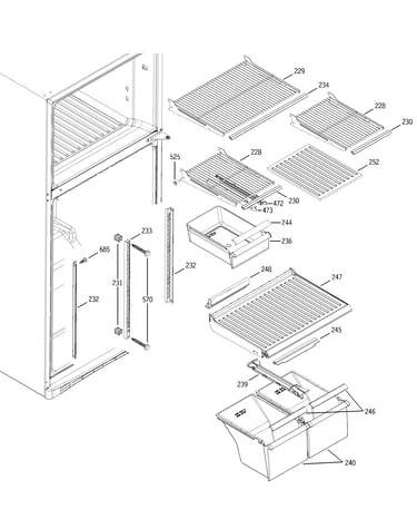 Fresh food shelves