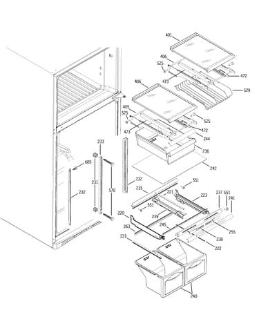 Fresh food shelves