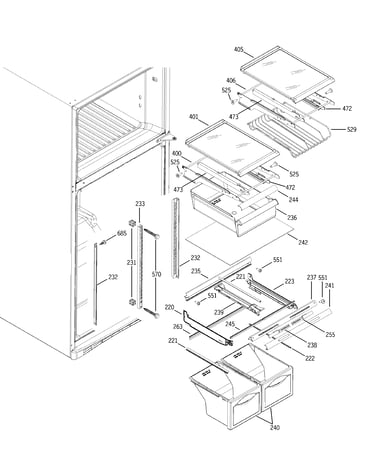Fresh food shelves
