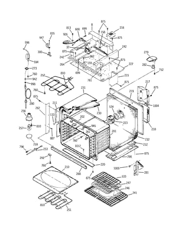 Oven body with microwave support