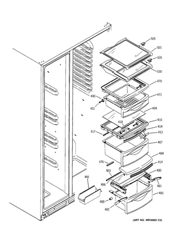 Fresh food shelves