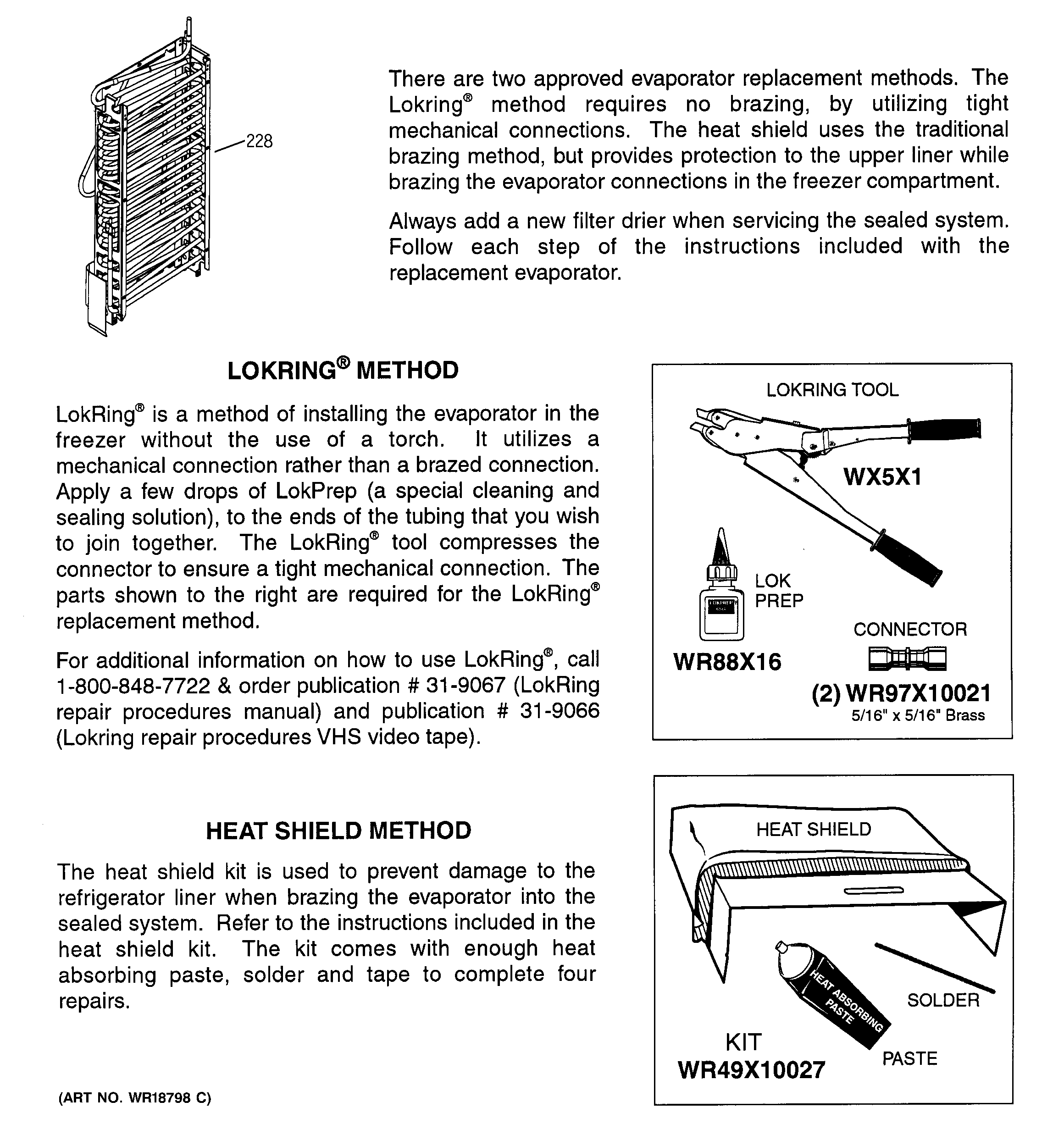 Evaporator instructions