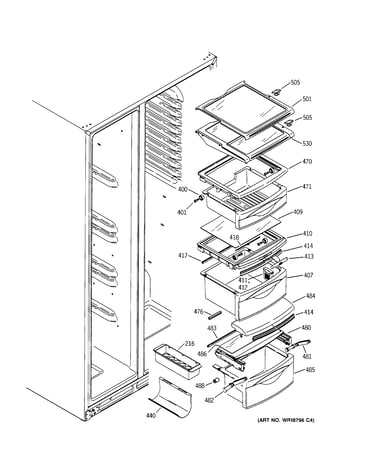 Fresh food shelves