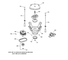 GE WJSE4150B0CC suspension, pump & drive components diagram