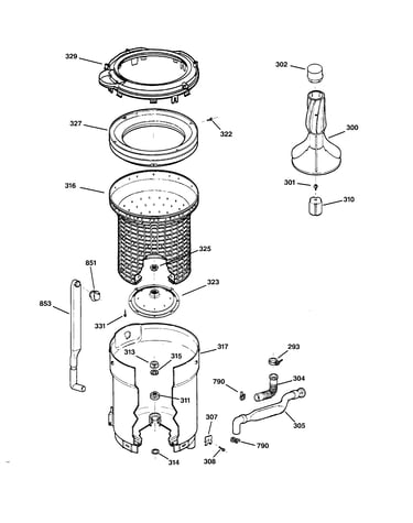 Tub, basket & agitator
