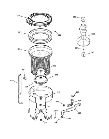 Tub, basket & agitator