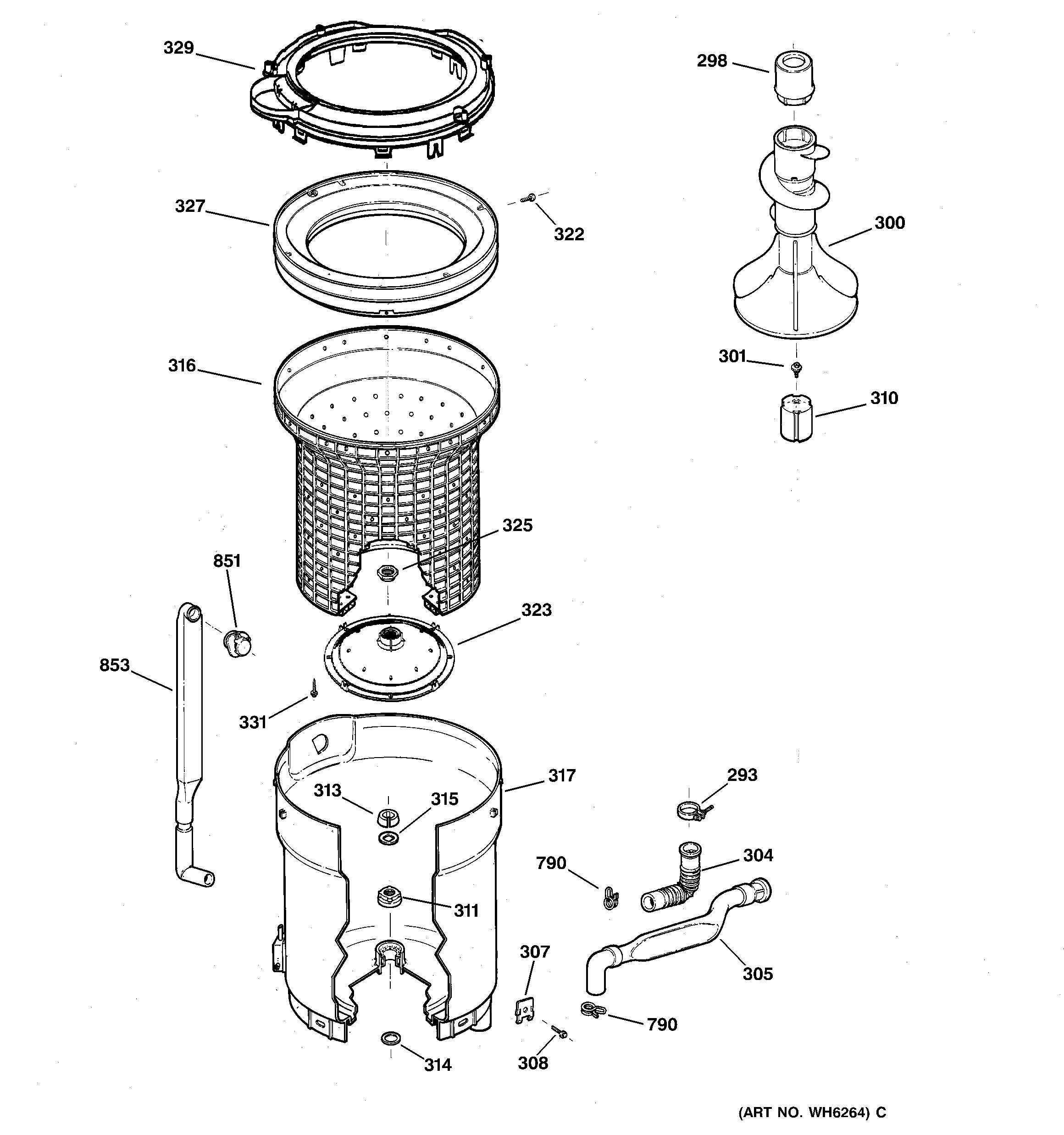 Tub, basket & agitator