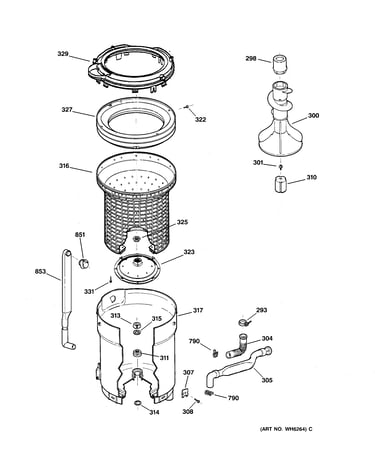 Tub, basket & agitator