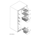 GE PSI23MGMBWW freezer shelves diagram