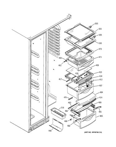Fresh food shelves