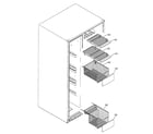 GE PSI21MGMBWW freezer shelves diagram