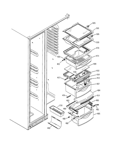 Fresh food shelves