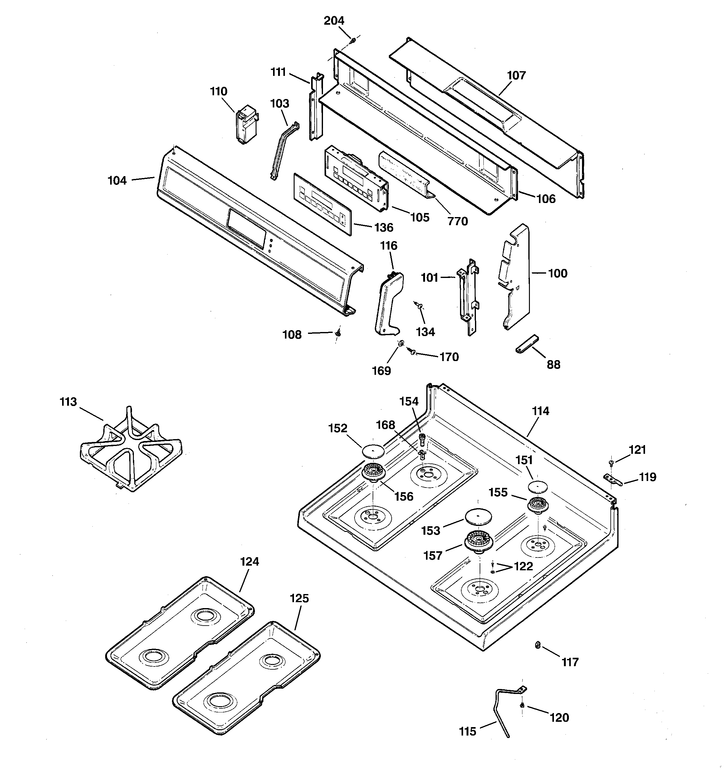 CONTROL PANEL & COOKTOP