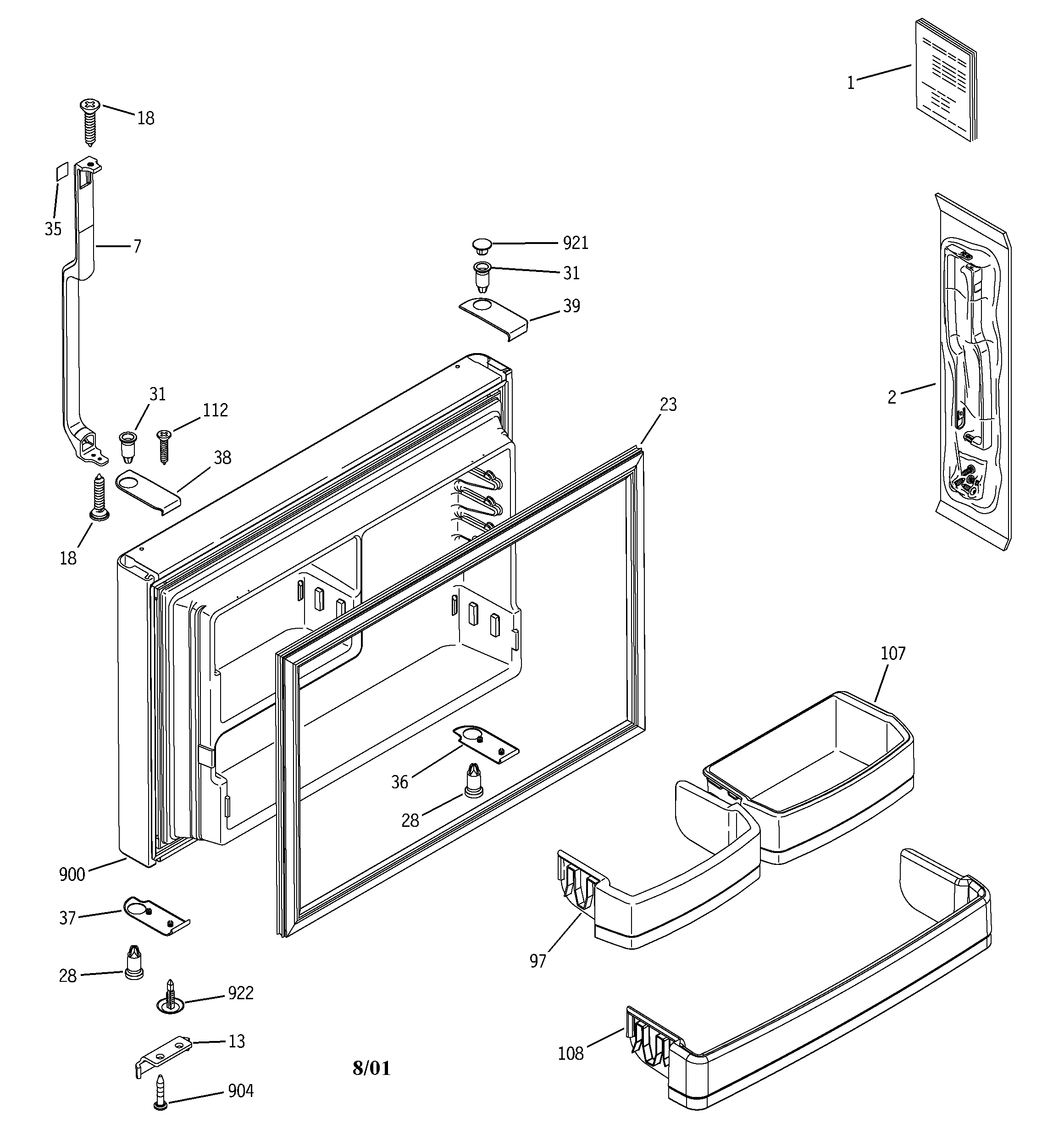 Freezer door