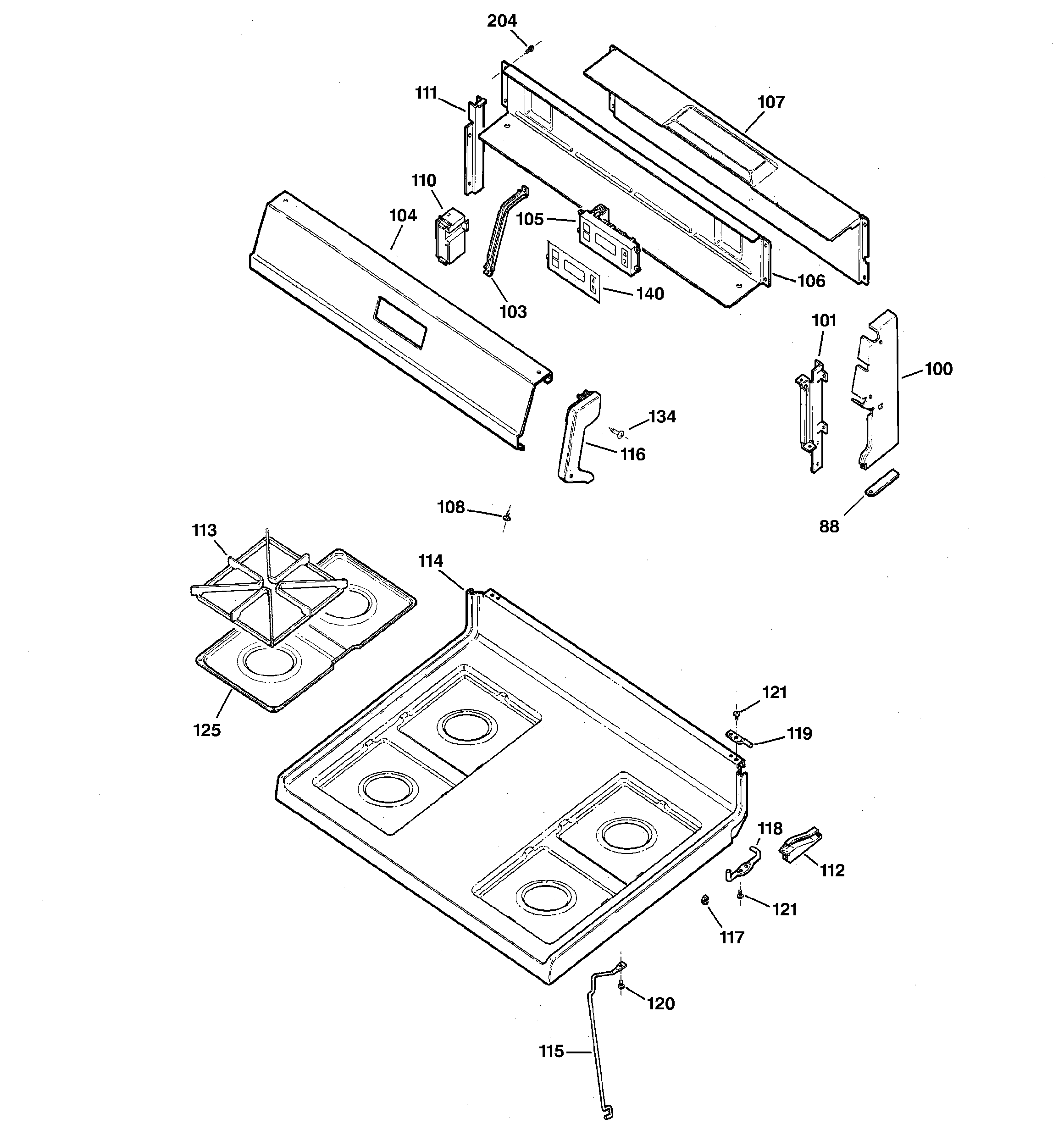 CONTROL PANEL & COOKTOP