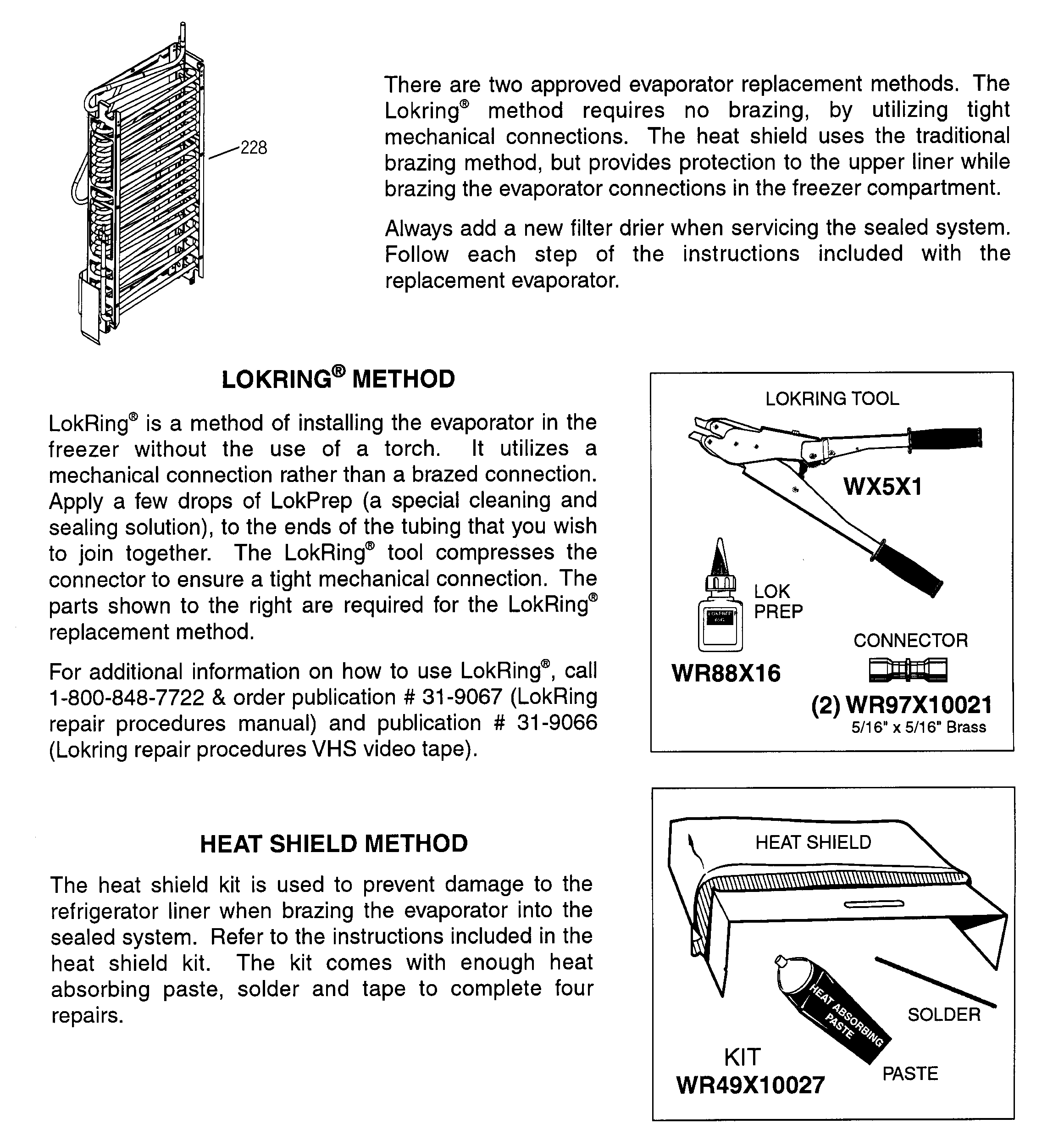 Evaporator instructions