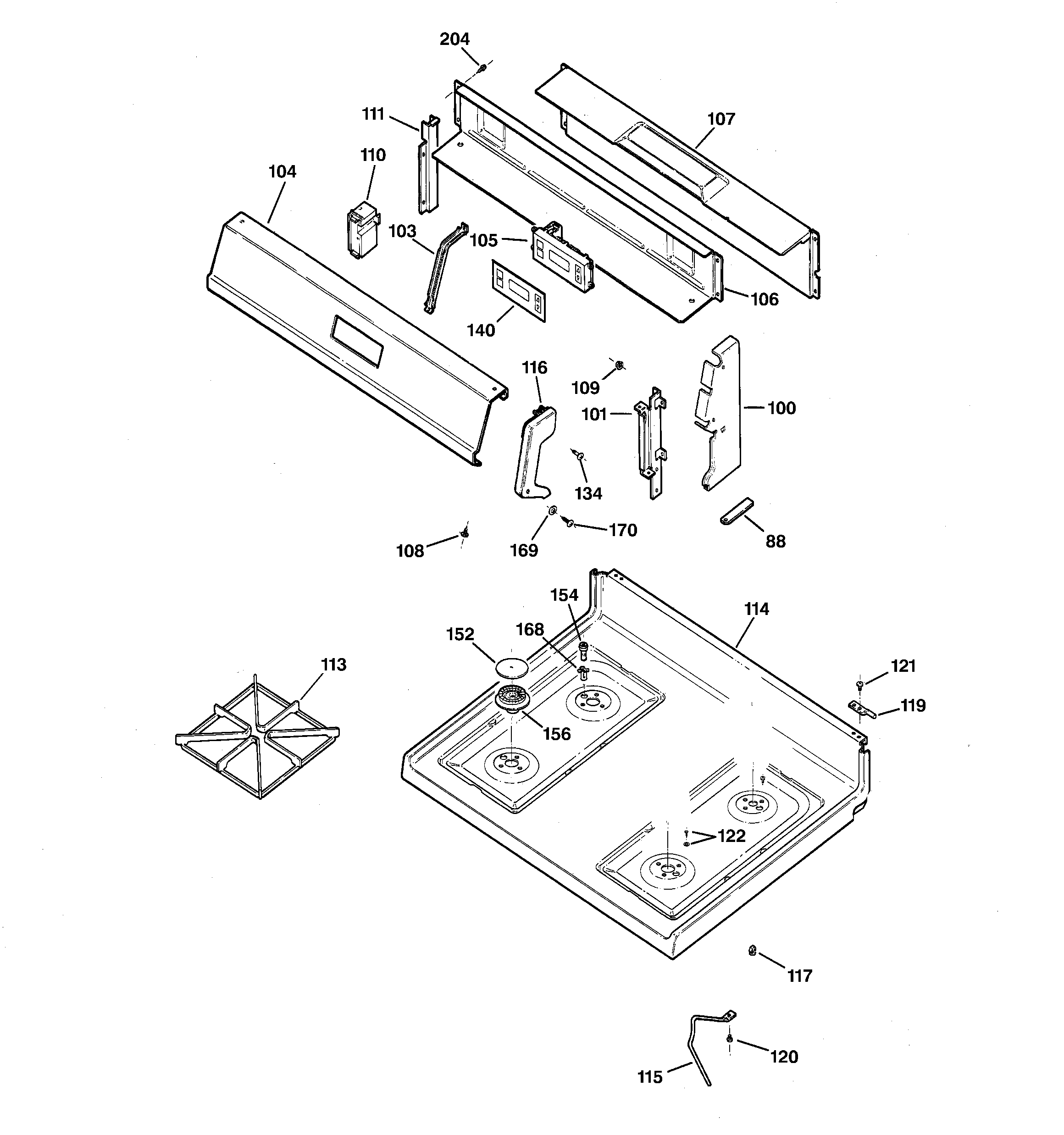 CONTROL PANEL & COOKTOP