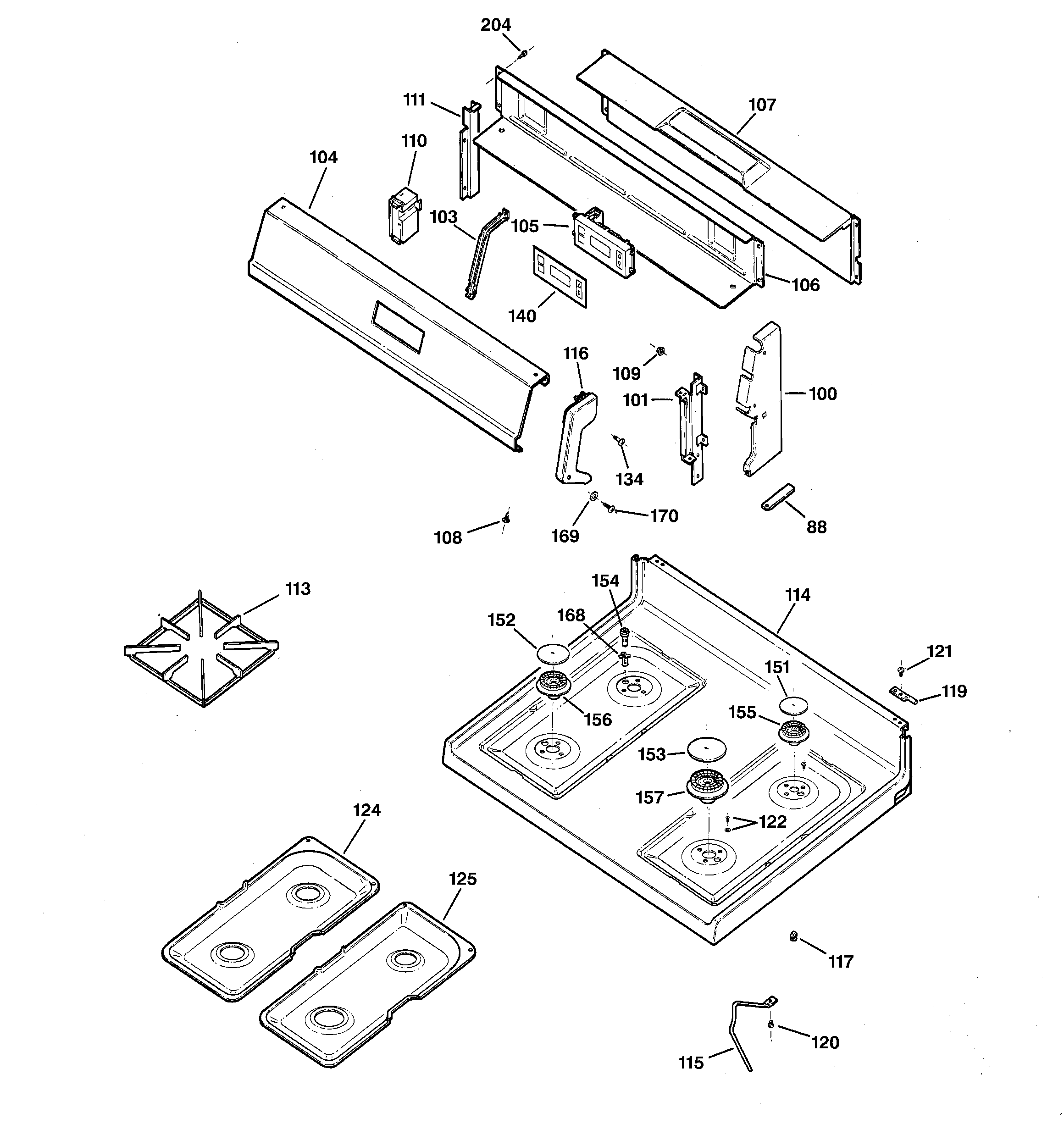 Control panel & cooktop