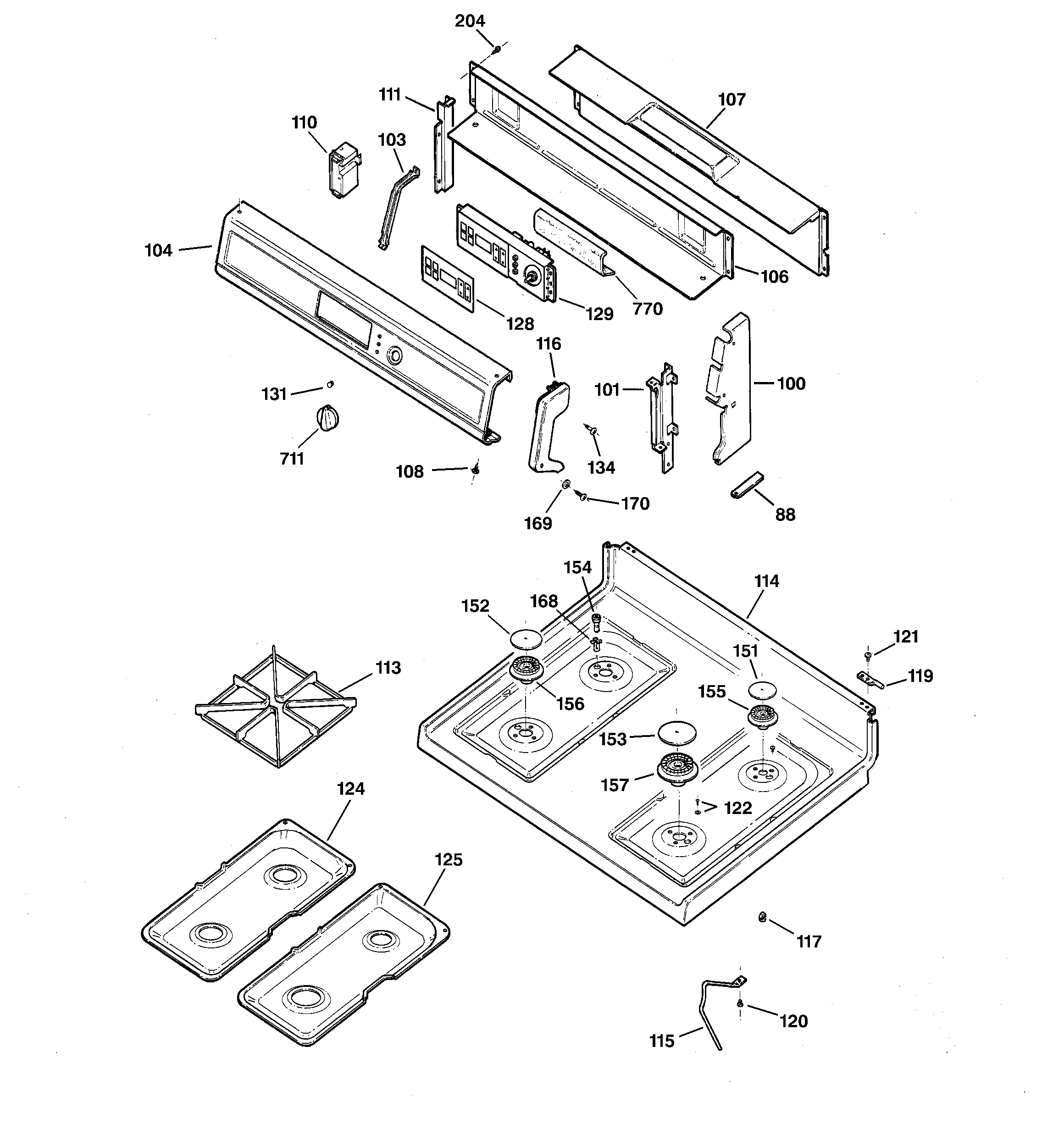 CONTROL PANEL & COOKTOP