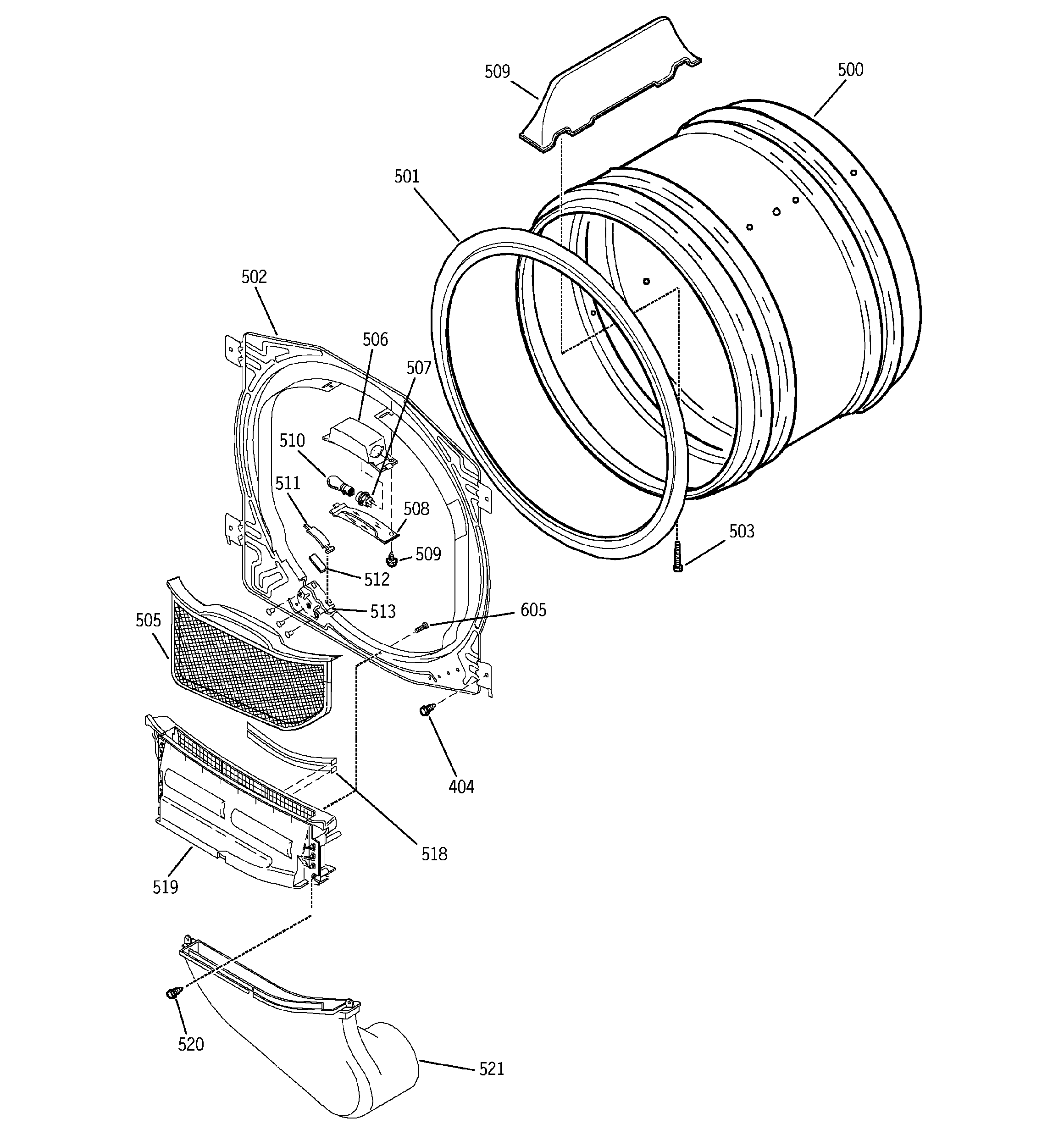 FRONT BULKHEAD, AIR DUCT & CYLINDER