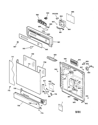 Escutcheon & door assembly