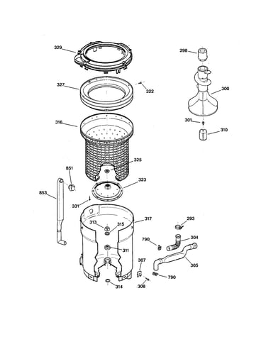 Tub, basket & agitator