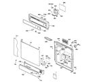 GE GSD2000F01WH escutcheon & door assembly diagram