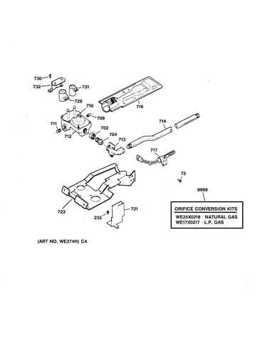 Gas valve & burner assembly