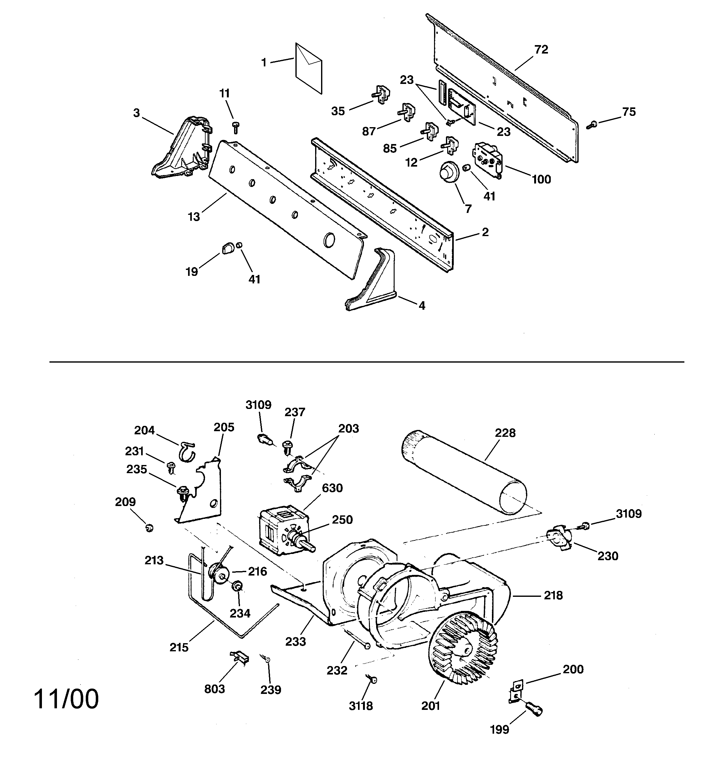 BACKSPLASH, BLOWER & MOTOR