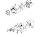 GE CADE165SAL drum, heater assembly, blower & dri diagram