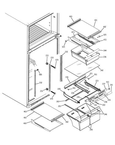 Fresh food shelves