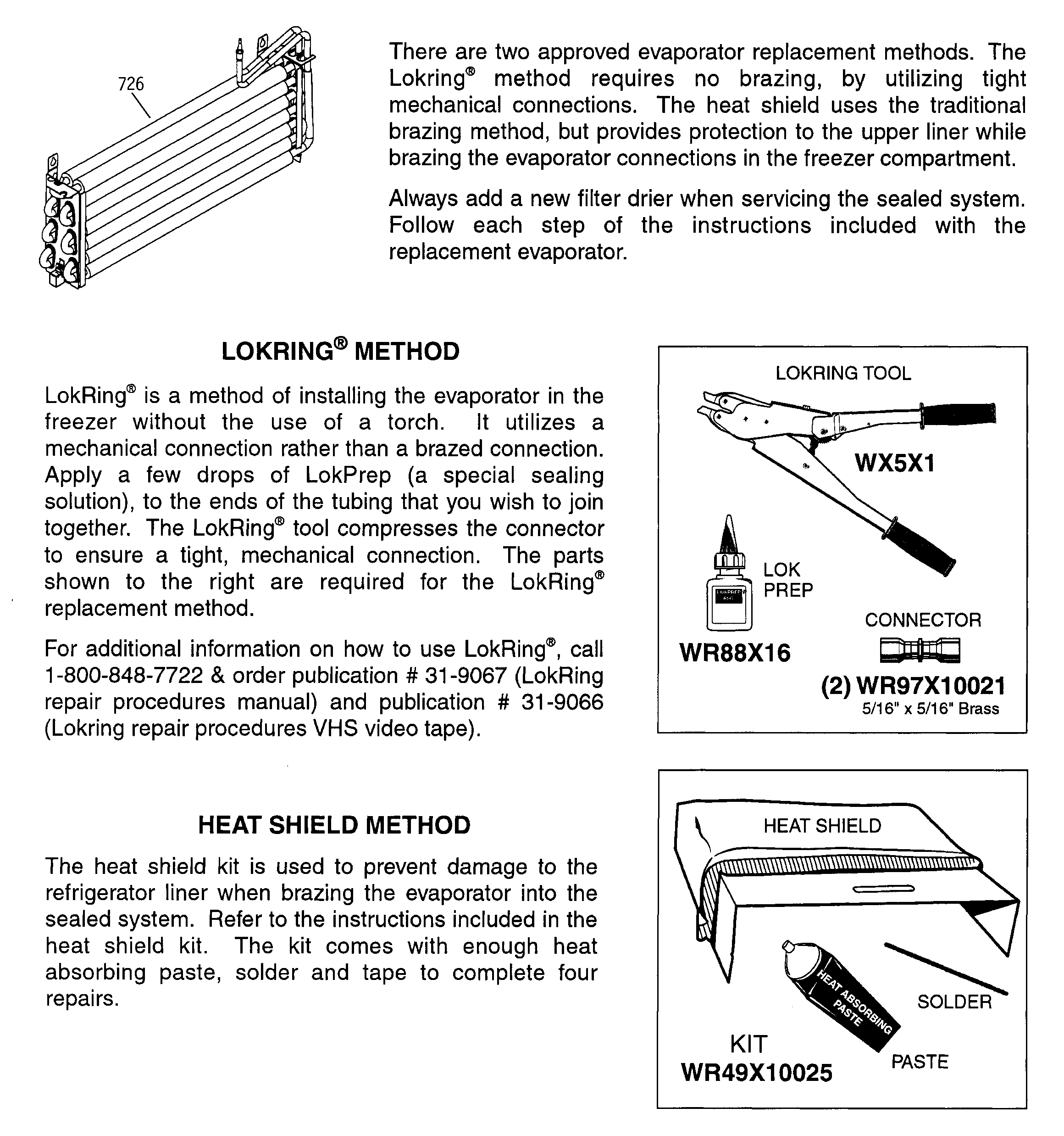 Evaporator instructions