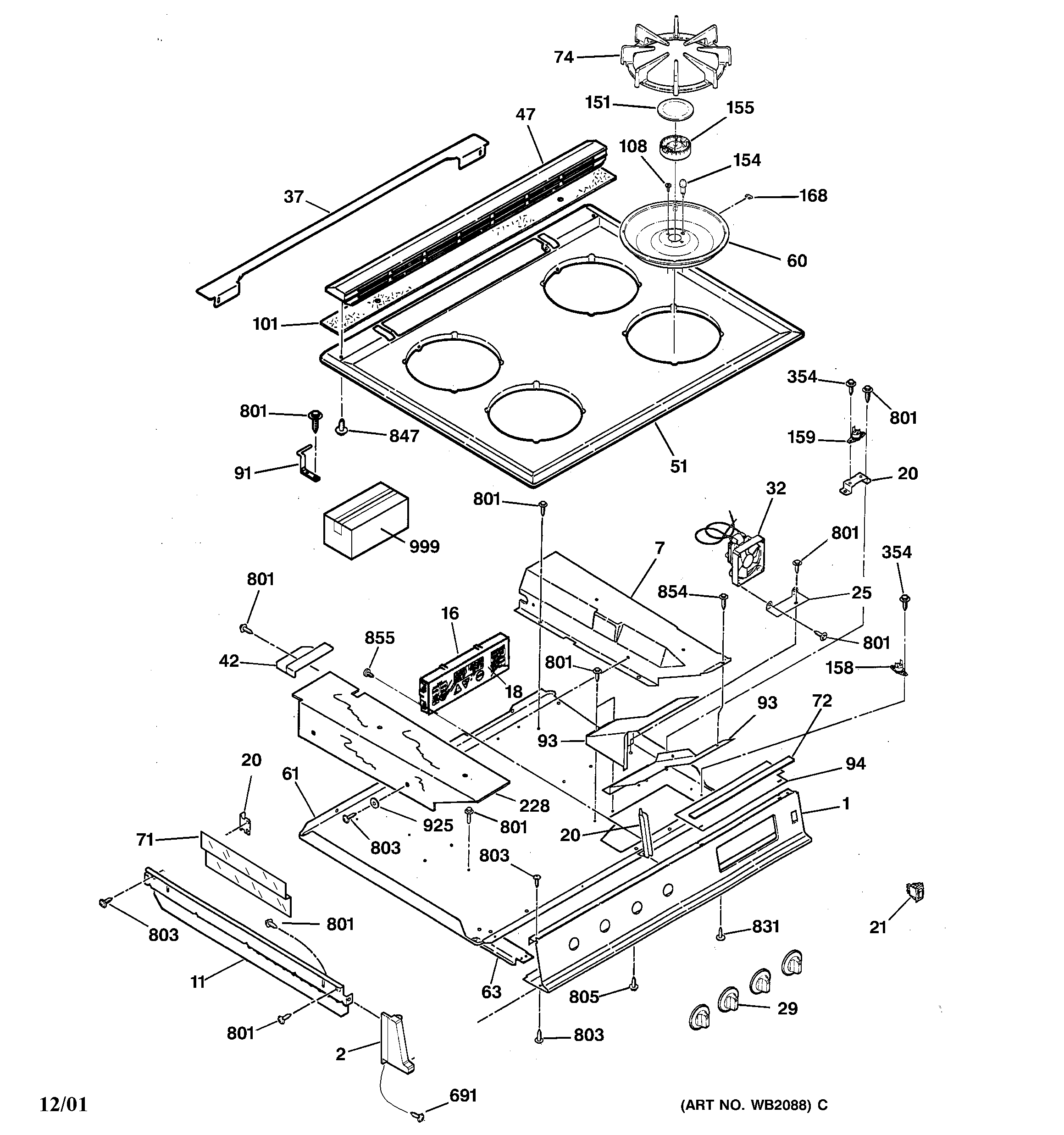 Control panel & cooktop