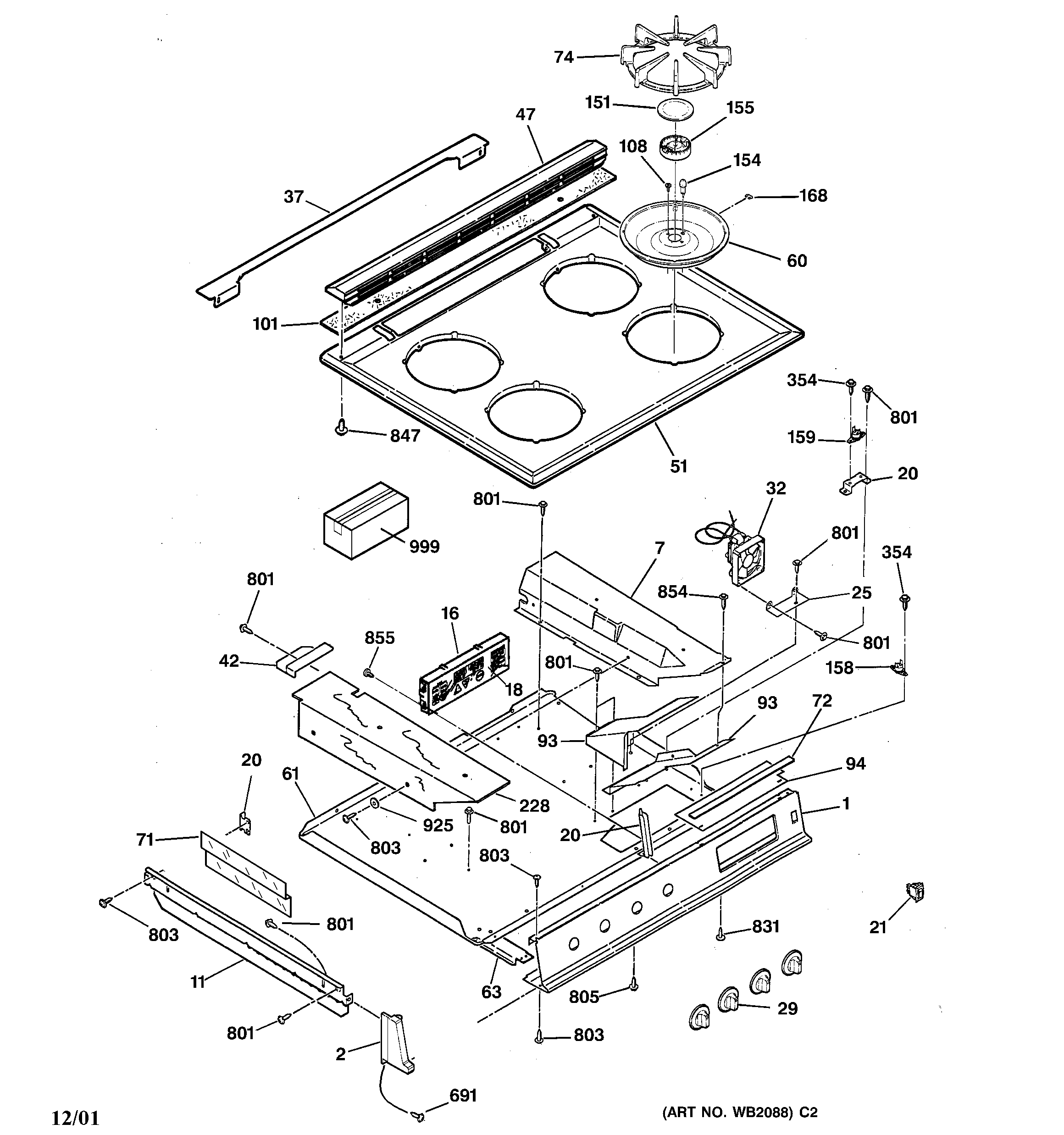 CONTROL PANEL & COOKTOP