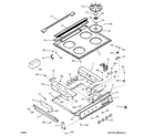 GE JGSP23BEY5BB control panel & cooktop diagram