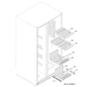 GE GSS25PGMEWW freezer shelves diagram