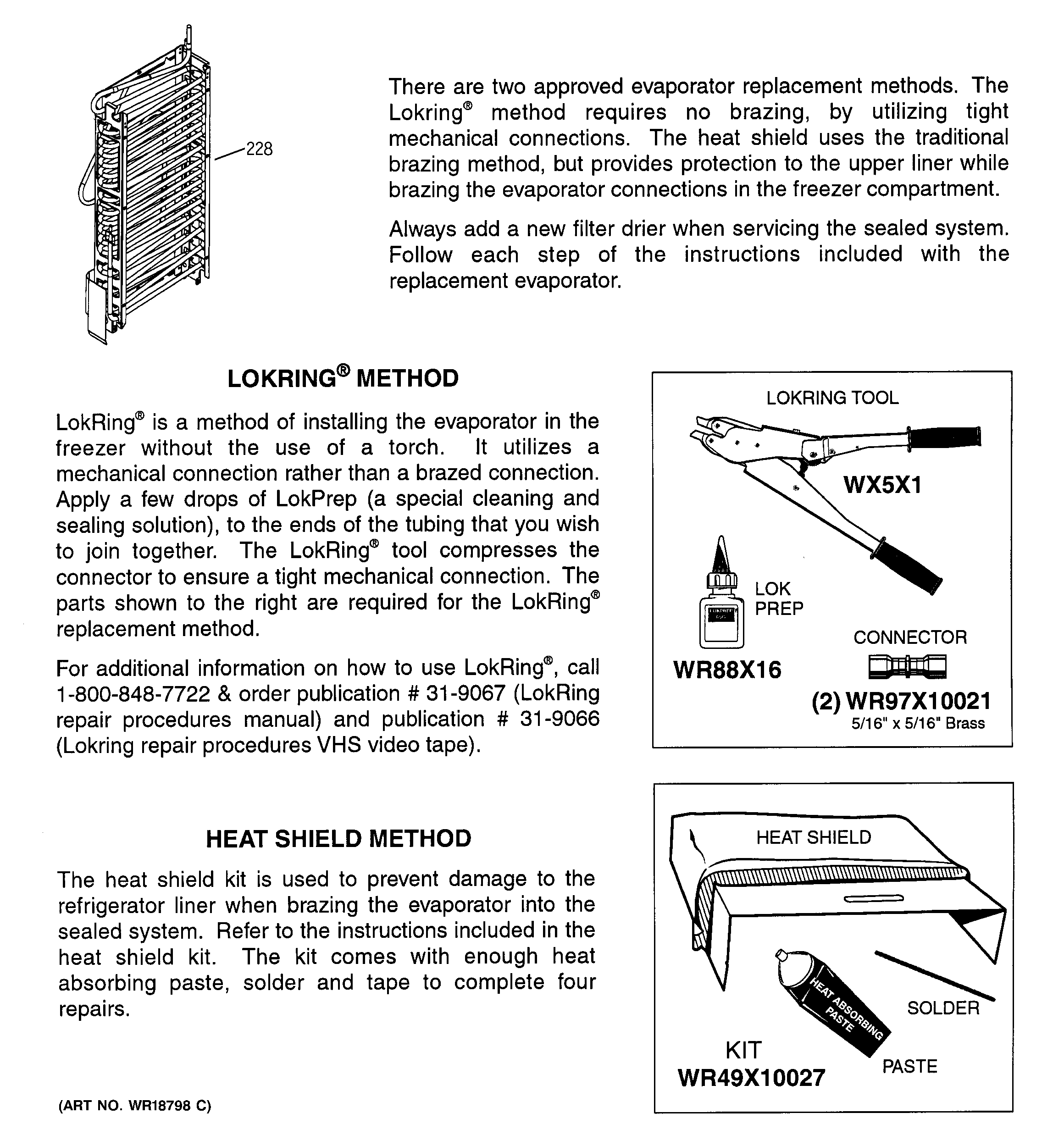 Evaporator instructions