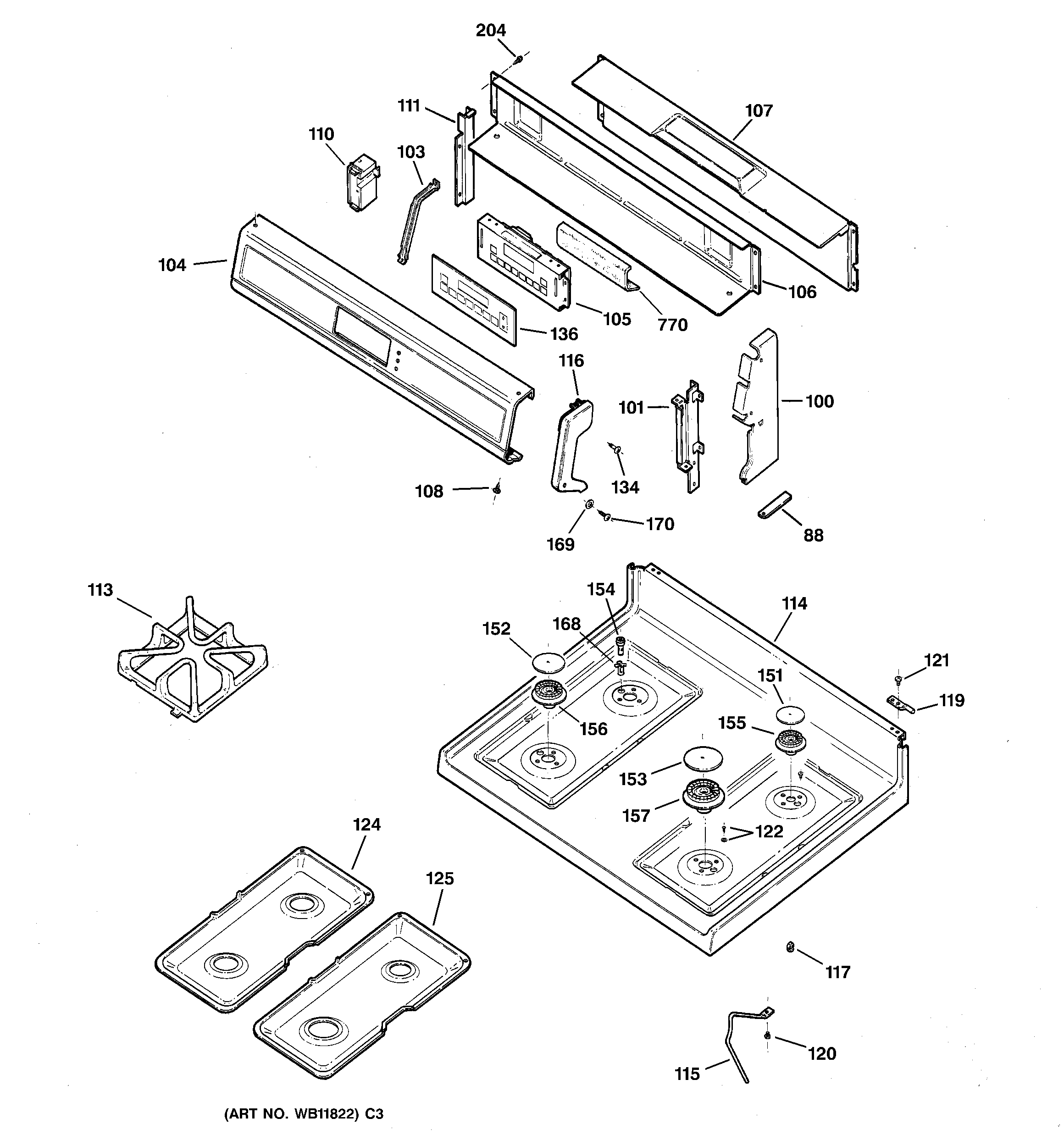 CONTROL PANEL & COOKTOP