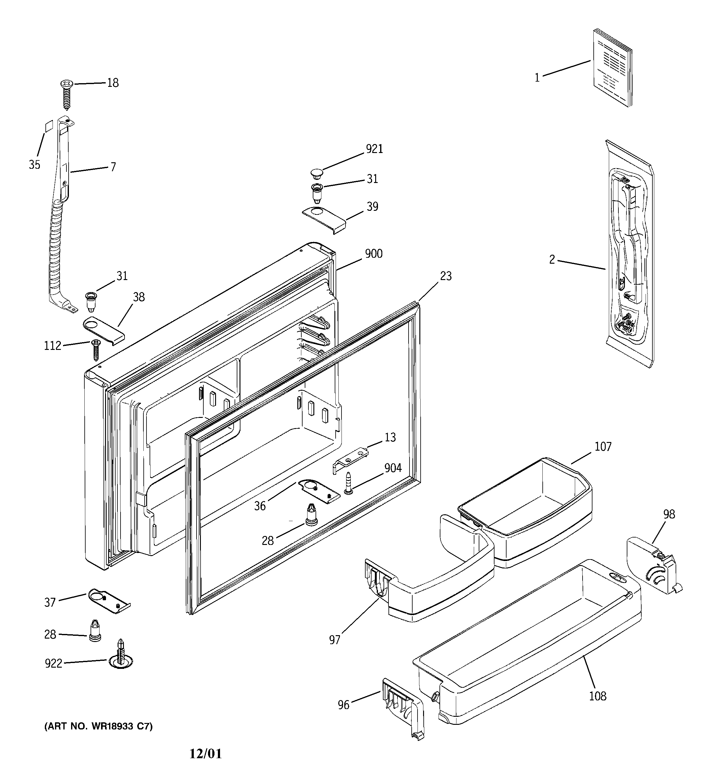 Freezer door