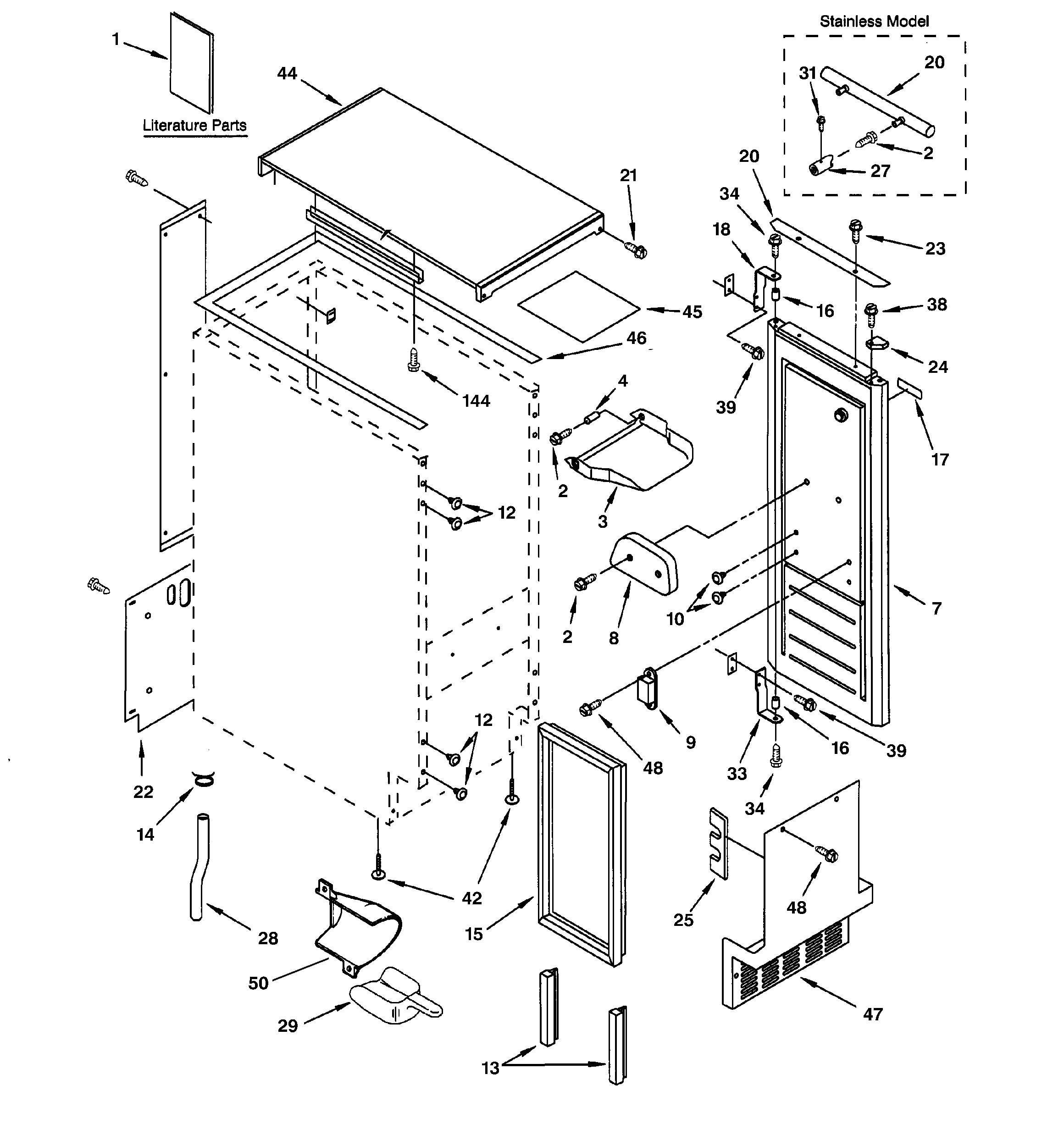 Cabinet liner & door parts