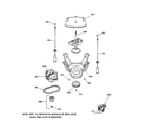 GE WVSR1060B3WW suspension, pump & drive components diagram