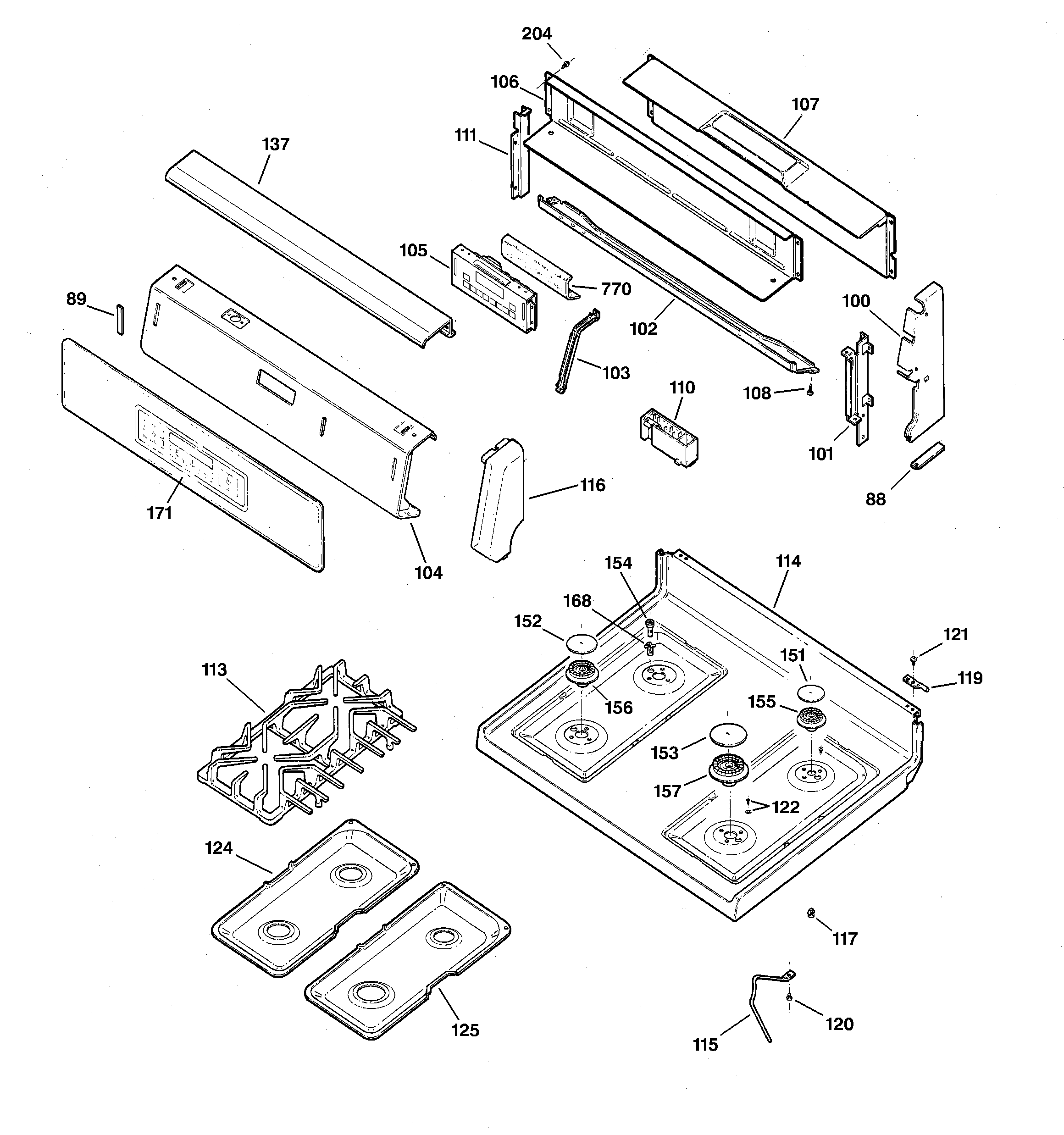 CONTROL PANEL & COOKTOP