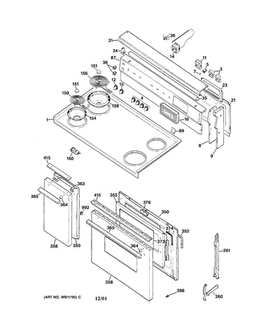 Control panel, cooktop & doors