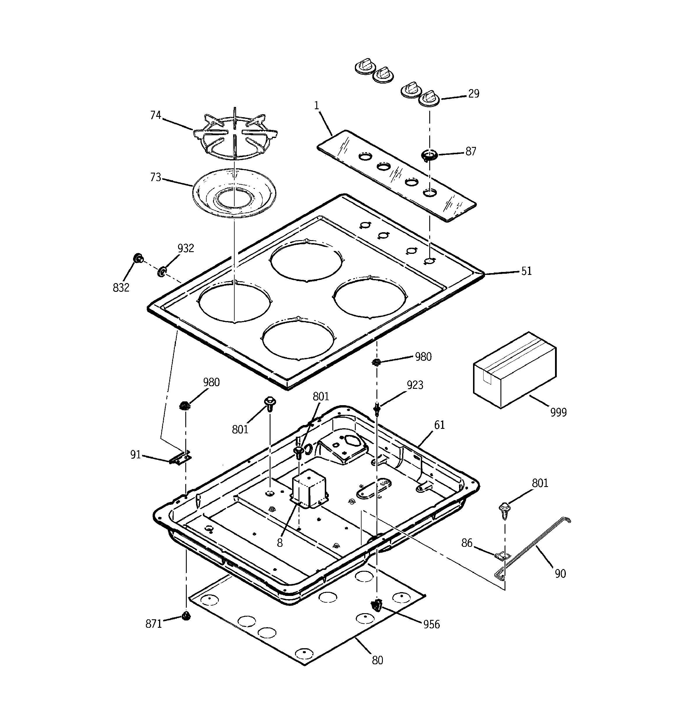 Control panel & cooktop