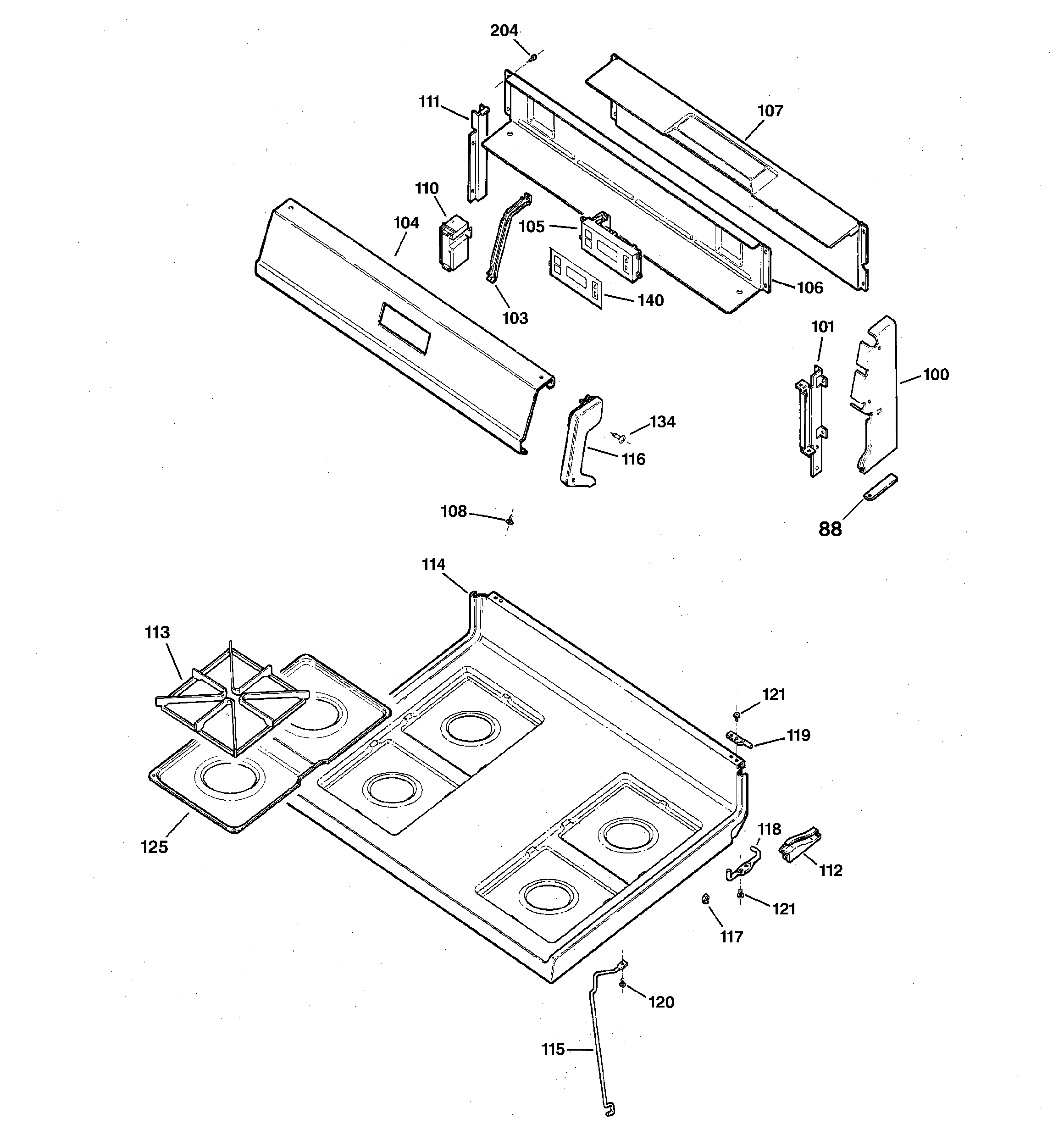 CONTROL PANEL & COOKTOP